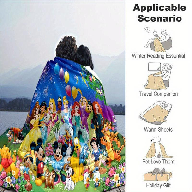 Yi Xin One Mickey und Minnie Cartoon-Decke aus Flanell, Mehrfarbig, B/H: 80 x 120 cm - Bild 5