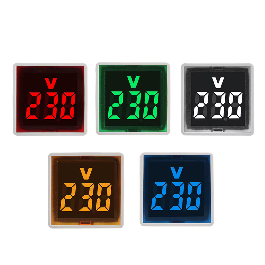 Gaqqee LED-Digital-Voltmeter mit weißer Anzeige, AC 220 V, Messbereich 50–500 V, quadratisches Design 30 mm - Bild 2