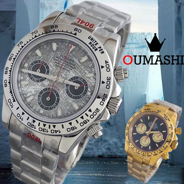 OUMASHI Chronograph, Quarz, Edelstahl, Saphirglas, Keramiklünette, 39,3 mm, Herren - Bild 1