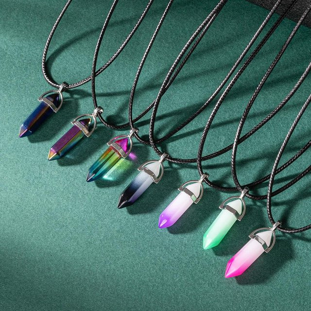 Lucky Star Jewelry Anhänger Sechseck Prisma, Naturstein, Zirkon, Damen Herren - Bild 1