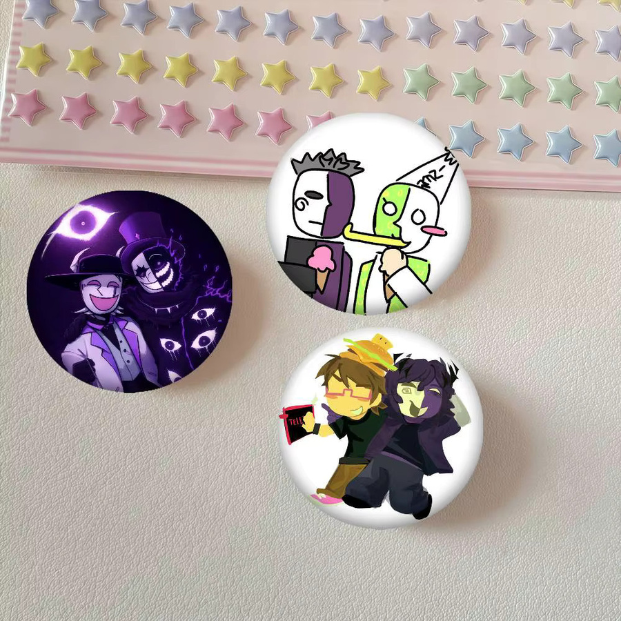Brosche Noli und 007n7 Fanart Anime, Handgefertigte Button Pin - Bild 2