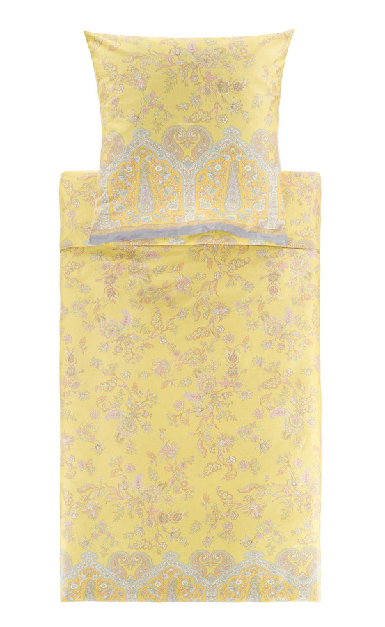 Bassetti Mako-Satin Bettwäsche INDIAN ROSES in Limone mit floralem Design - Bild 1