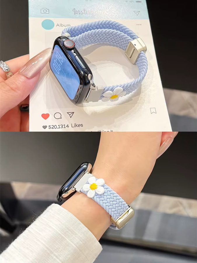 SANJIAOTANG Uhrenarmband Nylon, Gänseblümchen, Damen - Bild 2