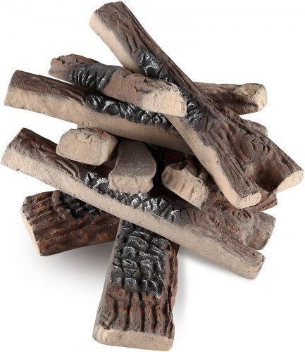 VEVOR 10er Set Keramik-Gasfeuerholz für Gas fireplaces, hitzebeständige dekorative Holzscheite für Innen- und Außenbereiche - Bild 1