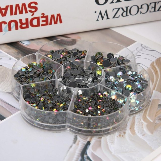 GoolRC Hotfix Strasssteine Flach in Grau für Nailart, DIY Schmuck, Kleidung und Dekoration - Bild 1