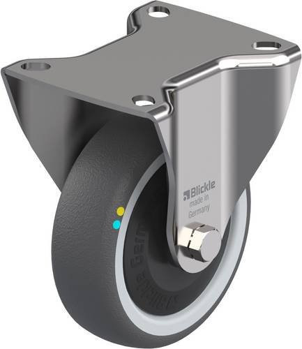 Blickle BX-PATH 100KFD-ELS Bockrolle in Silber und Grau aus Edelstahl mit Schraubbefestigung, Rad-Durchmesser: 100 mm, Tragfähigkeit (max.): 130 kg - Bild 1