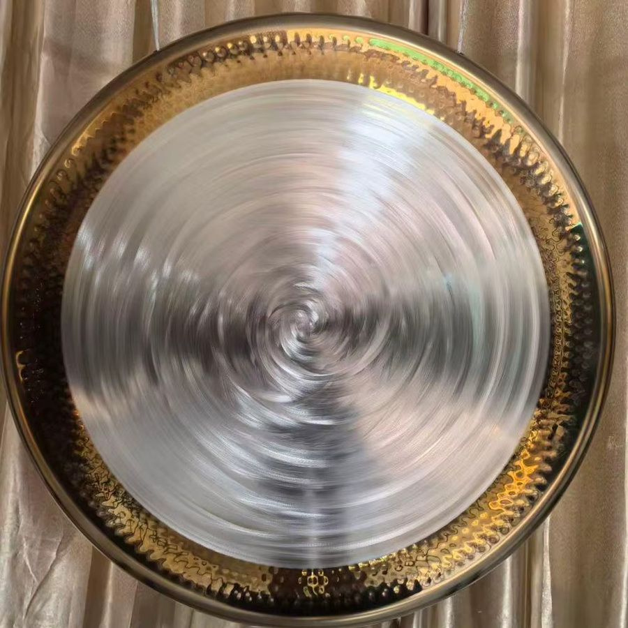 ARBOREA Sound Healing Gong aus Nickellegierung in Gold für Yoga und Klangbäder inklusive Holzhammer - Bild 2