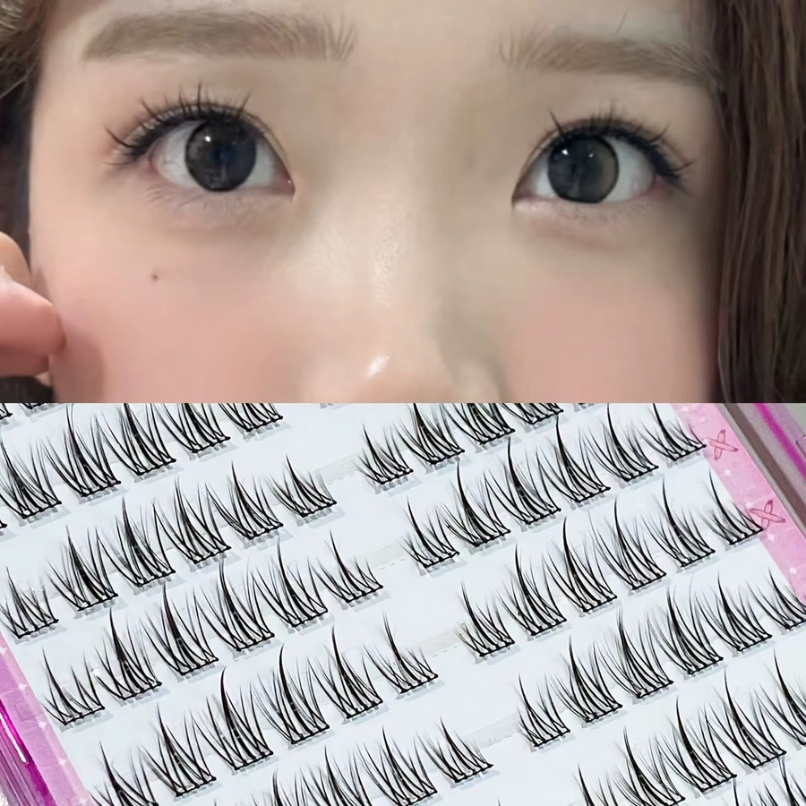 Mixiaohe Selbstklebende Wimpern, Geschwungenes Design - Bild 2