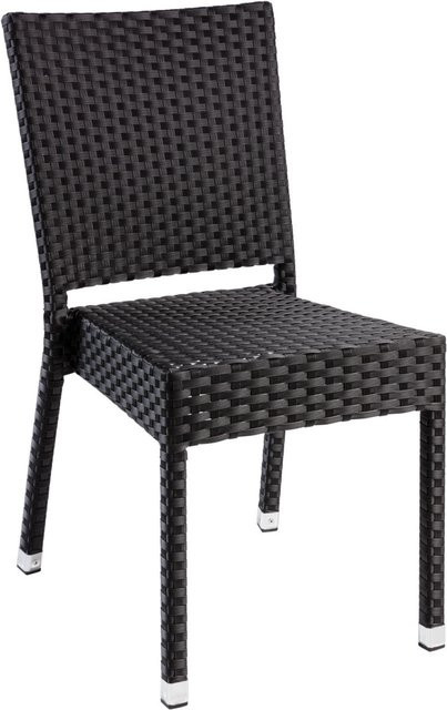 PULSIVA Outdoor-Geflechtstuhl Smart ohne Armlehne, 4er Pack, Schwarz, B/T/H: 47 x 59 x 86 cm - Bild 1