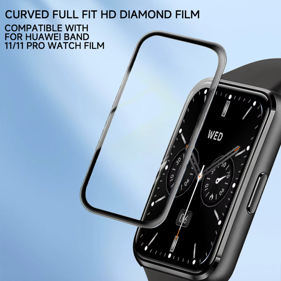 FancyWrist Displayschutzfolie für Huawei Band 11/11Pro/10/9/8/7, 3D-gebogener Ultra-HD-Schutz mit vollständiger Abdeckung, transparent - Bild 2