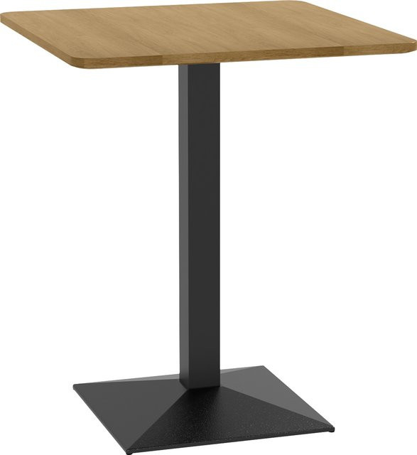 HOMCOM Esstisch quadratisch in Dunkelbraun mit Stahlbasis und Holzoptik, B/T/H: 70 x 70 x 70 cm - Bild 1