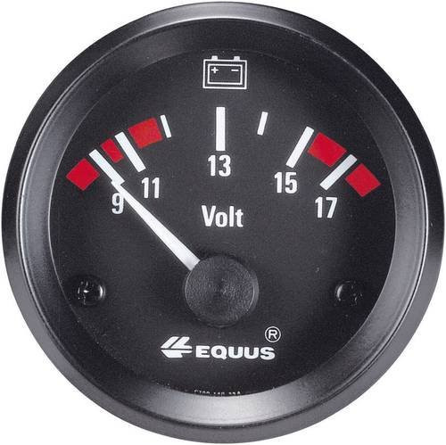 Equus Kfz Einbauinstrument Voltmeter Messbereich 9 - 17V in Gelb, Rot und Grün mit 52mm Durchmesser - Bild 1
