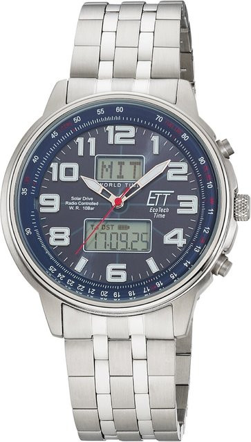 ETT Armbanduhr Solar, Edelstahl, Blau, 48 mm, Herren - Bild 1