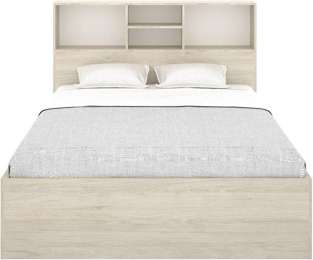 Vente-unique Bettrahmen Vardiel in Weiß, B/T/H: 140 x 190 x 217,6 cm - Bild 1