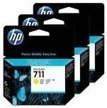 HP 711 Original Tintenpatrone Gelb 3er-Pack CZ136A für DesignJet T120 ePrinter und T520 ePrinter - Bild 1