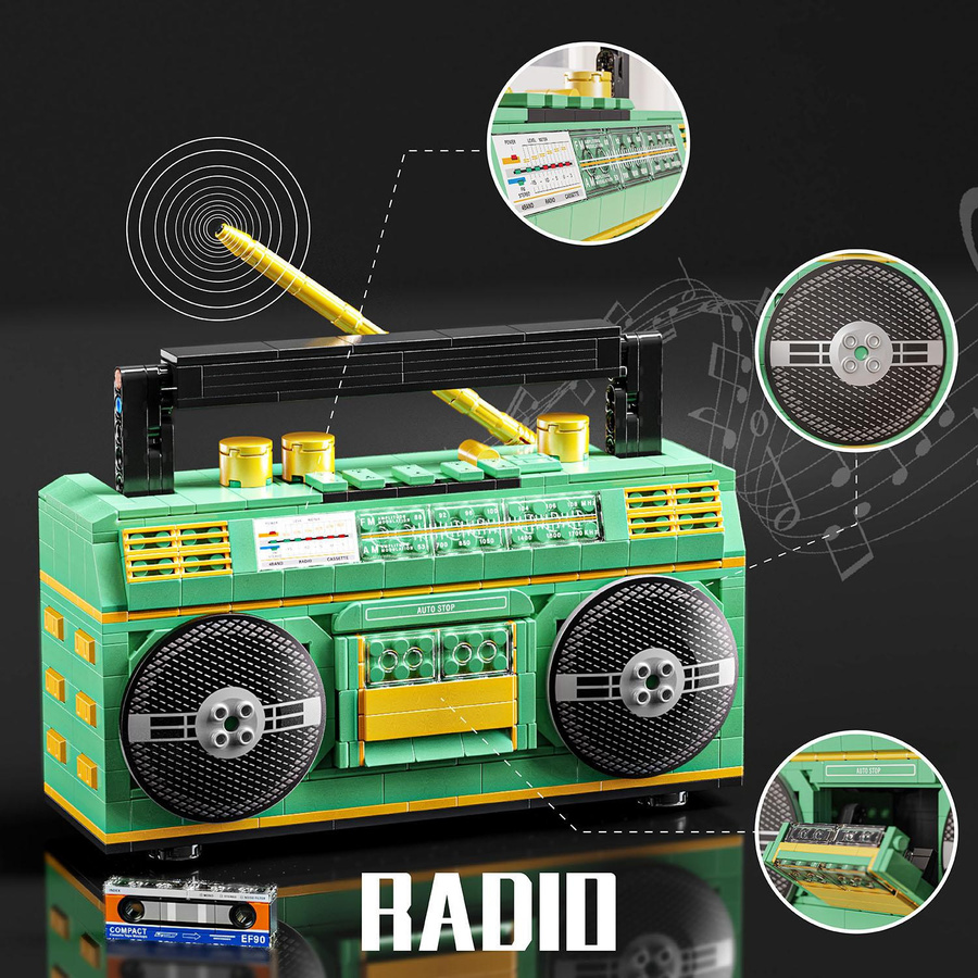 YCOLE Vintage Radio-Recorder Konstruktionsbaustein 3D-Puzzle 781 Teile - Bild 5