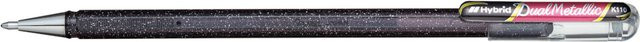 Pentel Gelstift Glitzer Dual in Schwarz und Metallic-Rot - Bild 1