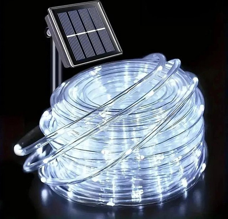 LIUXING Solar-LED-Lichterkette Wasserdichte Outdoor-Schlauch-Lichterkette für Garten und Dekoration, Farbe: Cool White, 50 LEDs, Länge: 7 m