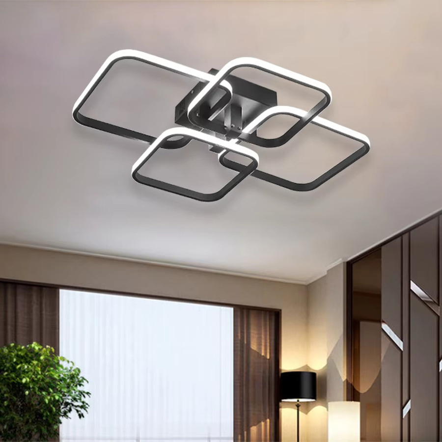 ASCELINA Nordic LED Deckenlampe aus Aluminium in Schwarz oder Weiß für Wohnzimmer und Schlafzimmer - Bild 2