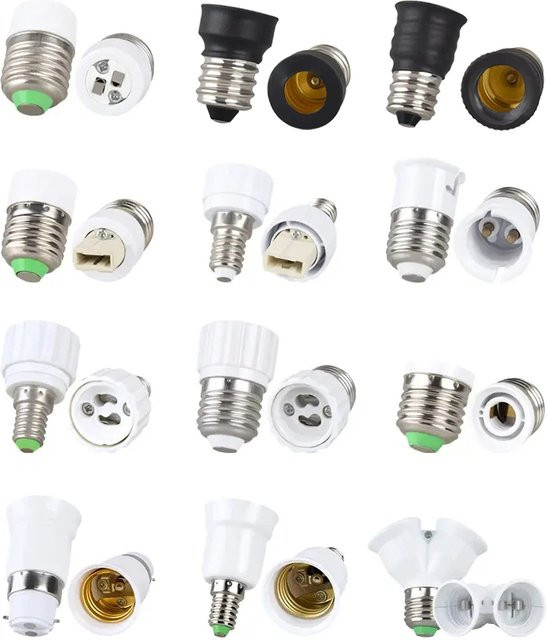 ammtoo Lampenfassung Adapter E14 auf E27 Steckdose für verschiedene Leuchtmittel wie E12, GU10, G9, B22 oder MR16 - Bild 1