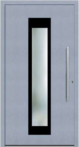 KNOCK Aluminium-Haustür Marte in Grau mit Glaseinsatz und RC2-Schutz - Bild 1