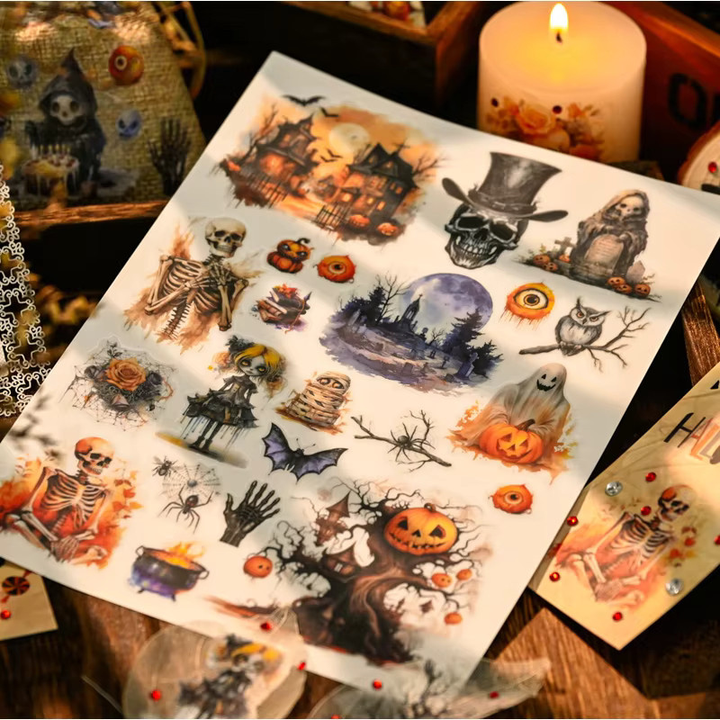 Hobbisland Halloween Rub-On Aufkleber für Scrapbooking und Junk Journal in Multicolour - Bild 2
