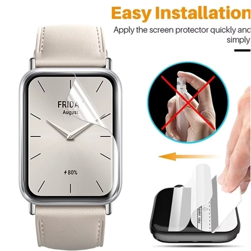 Weiche Hydrogel Schutzfolie für Xiaomi Mi Band 9 Pro und Mi Band 9 Aktive, Vollabdeckung Displayfolie, Transparent - Bild 3