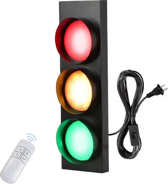 LINCCW Ampel Wandleuchte Schwarz mit integriertem LED 15W Vintage Design und Fernbedienung - Bild 1
