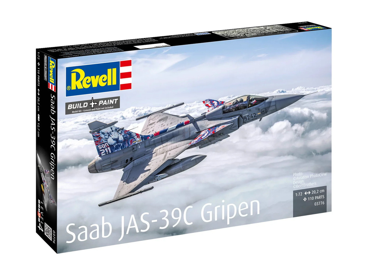 Revell Saab JAS-39C Gripen, Modellbausatz, 1:72, Kunststoff, Grau - Bild 3