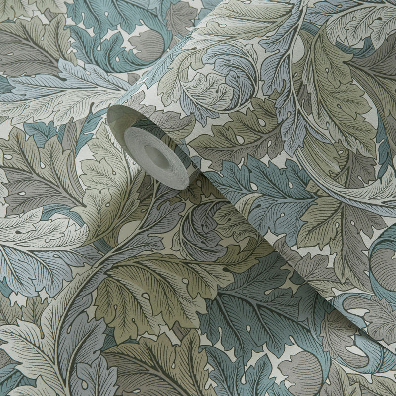Clarke & Clarke Tapete Acanthus in Slate/Dove mit floralem Art Nouveau Design und botanischem Muster als Vlies-Tapete - Bild 3