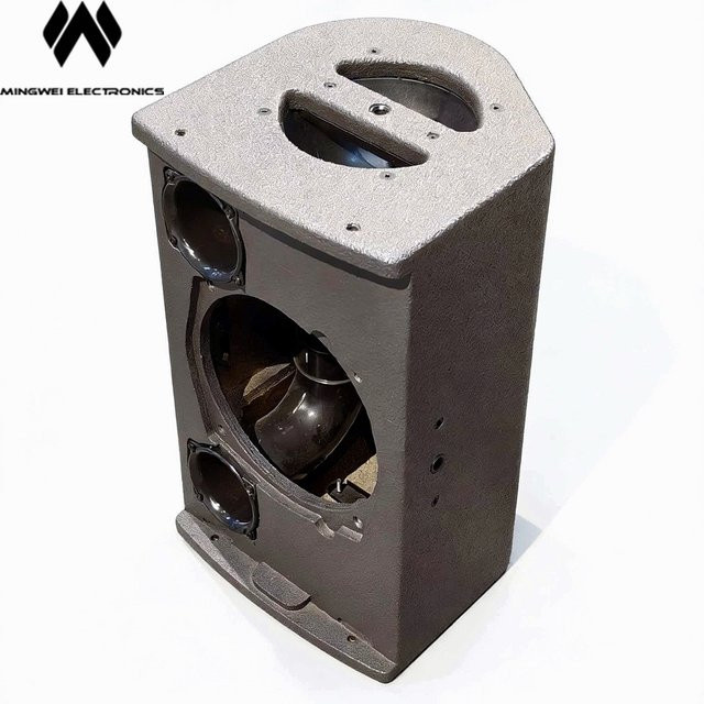 Prohsaudio X8 8 Zoll Koaxial-Monitorlautsprecher Leeres Gehäuse mit dunkelbrauner Polyurea-Oberfläche - Bild 1