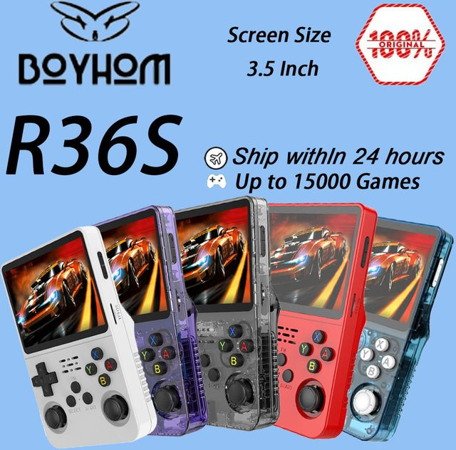 ARKOS R36S Retro Handheld Spielkonsole mit Linux System, 3,5 Zoll IPS Bildschirm, Gelb - Bild 1