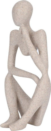 Tooarts Abstrakte Denker Skulptur aus Kunstharz in Beige, minimalistische Statue für Heim und Büro, Höhe: 23,7 cm, Breite: 12 cm, Tiefe: 9,2 cm