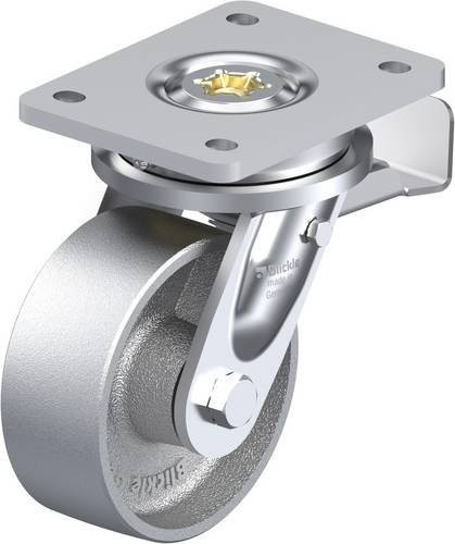 Blickle Lenkrolle LO-G 127G-ST mit Feststeller in Silber, Tragfähigkeit max. 750 kg, Rad-Durchmesser: 125 mm - Bild 1