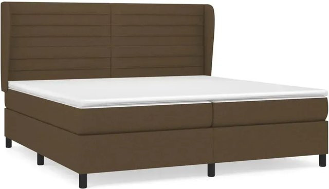 vidaXL Boxspringbett Hybrid mit Matratze und Kopfteil, Braun, B/T/H: 200 x 200 x 118 cm - Bild 1