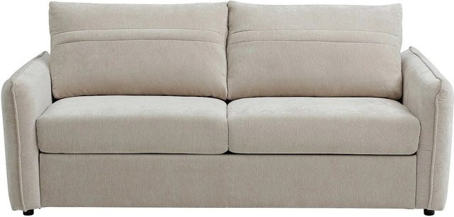 Vente-unique Schlafsofa Malogu in Beige mit Polsterung und Armlehnen, B/T/H: 192 x 110 x 82 cm - Bild 1