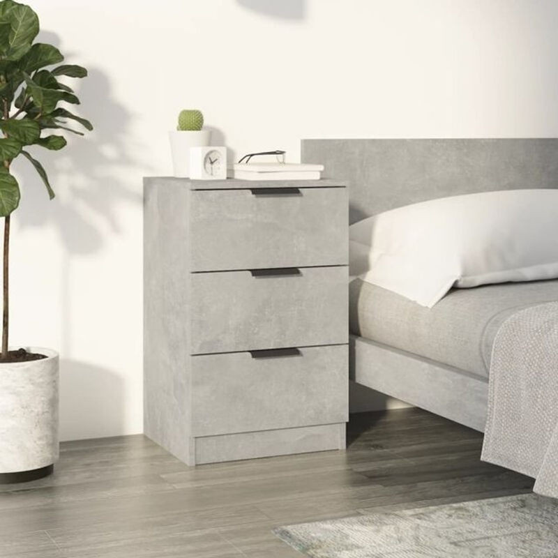 Moderner Nachttisch Vidaxl in Betongrau aus Holzwerkstoff, B/T/H: 40 x 36 x 65 cm - Bild 1
