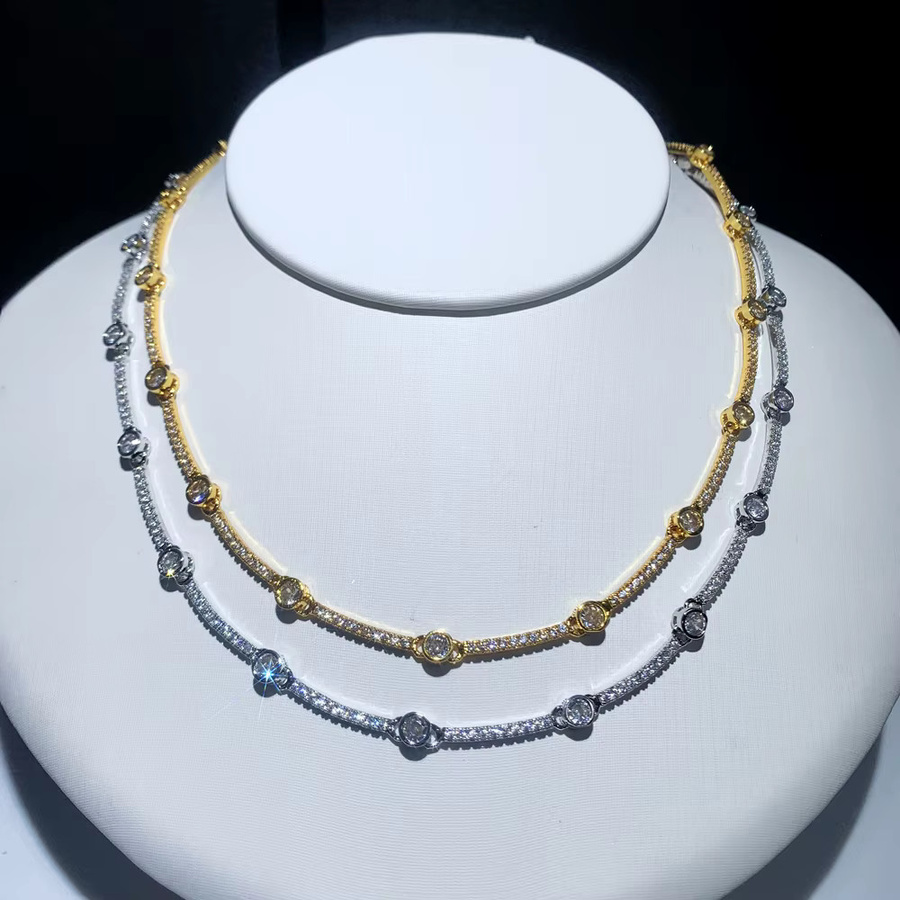 ATJMLADY Halskette, Goldfarben, Micro Pave 5A Kubikzirkonia CZ, Damen - Bild 1
