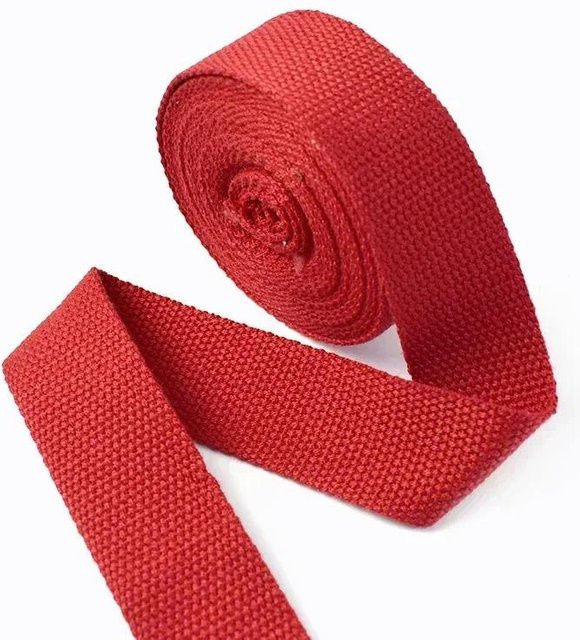 Meetee Gurtband aus Polyester und Baumwolle in Rot für Rucksäcke und Kleidung, Breite: 32 mm, Länge: 4 m - Bild 1