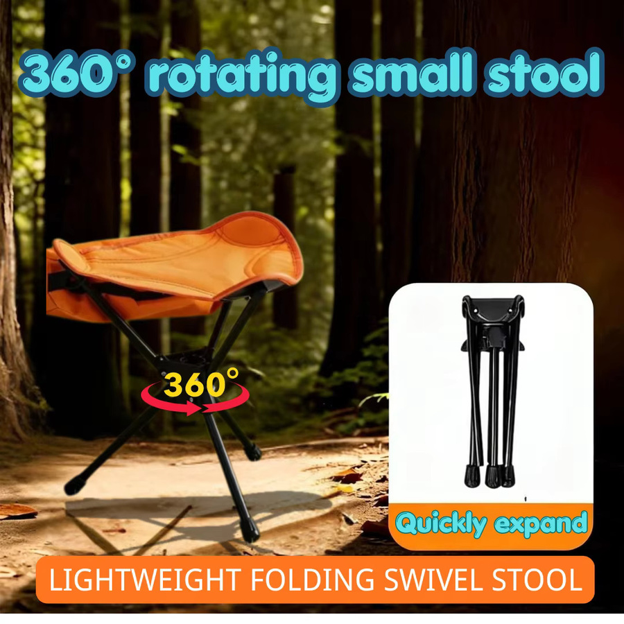 WESTTUNE 360 Grad drehbarer Campinghocker, ultraleichter klappbarer Dreifuß-Sitz für Outdoor, Wandern und Angeln, Farbe: Grün - Bild 4
