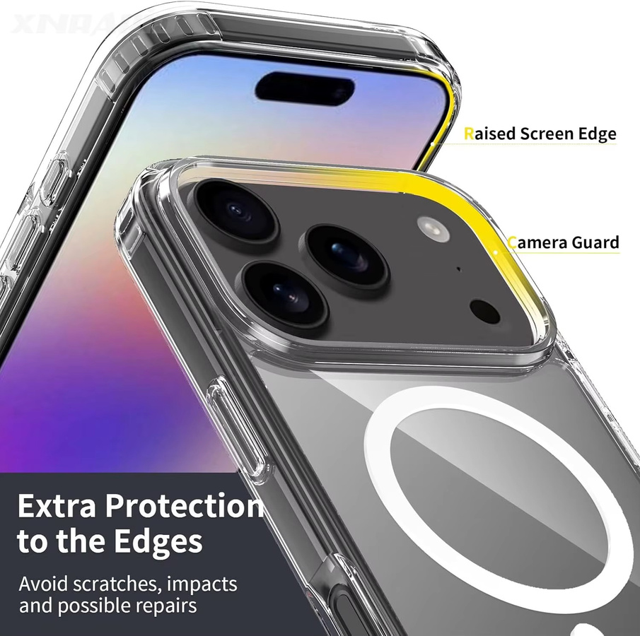 JIUFIFTH MagSafe Magnetische Schutzhülle für iPhone 17, 17Air und 17Pro Max, Stoßfeste Transparente PC Hülle, Farbe: Transparent - Bild 3