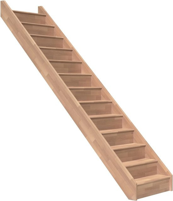 Dolle Wangentreppe Paris gerade mit Setzstufen aus Buche in Braun, H x B x T: 280,5 x 83,5 x 28 cm - Bild 1