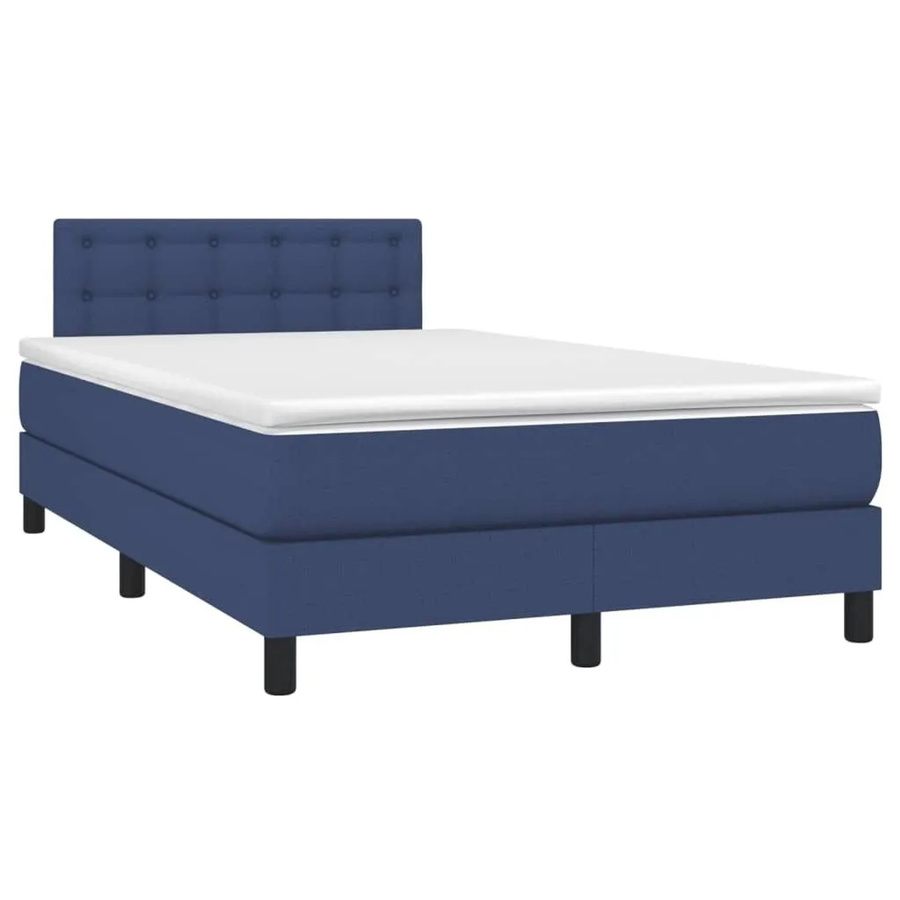 vidaXL Boxspringbett mit Matratze Hybrid-Design in Blau und Weiß, B/T/H: 120 x 190 cm - Bild 2