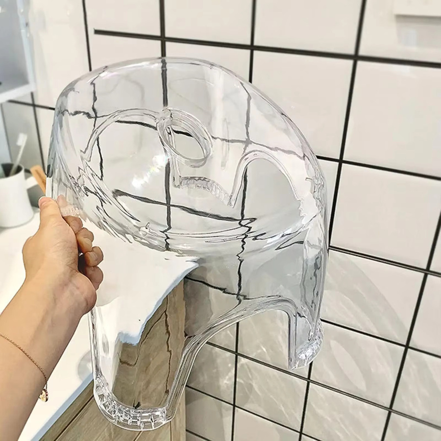 ZHIJI Rutschfester Hocker aus Acryl in Transparent, Moderner Kunststoff-Hocker für Badezimmer, Kinderzimmer oder Wohnzimmer - Bild 1