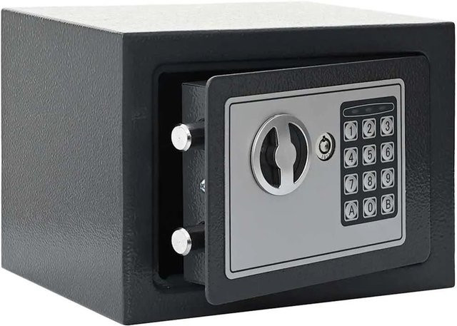DELUKE Tresor BITO Digitaler Stahltresor mit Schloss in Dunkelgrau B/T/H: 23 x 17 x 17 cm - Bild 1
