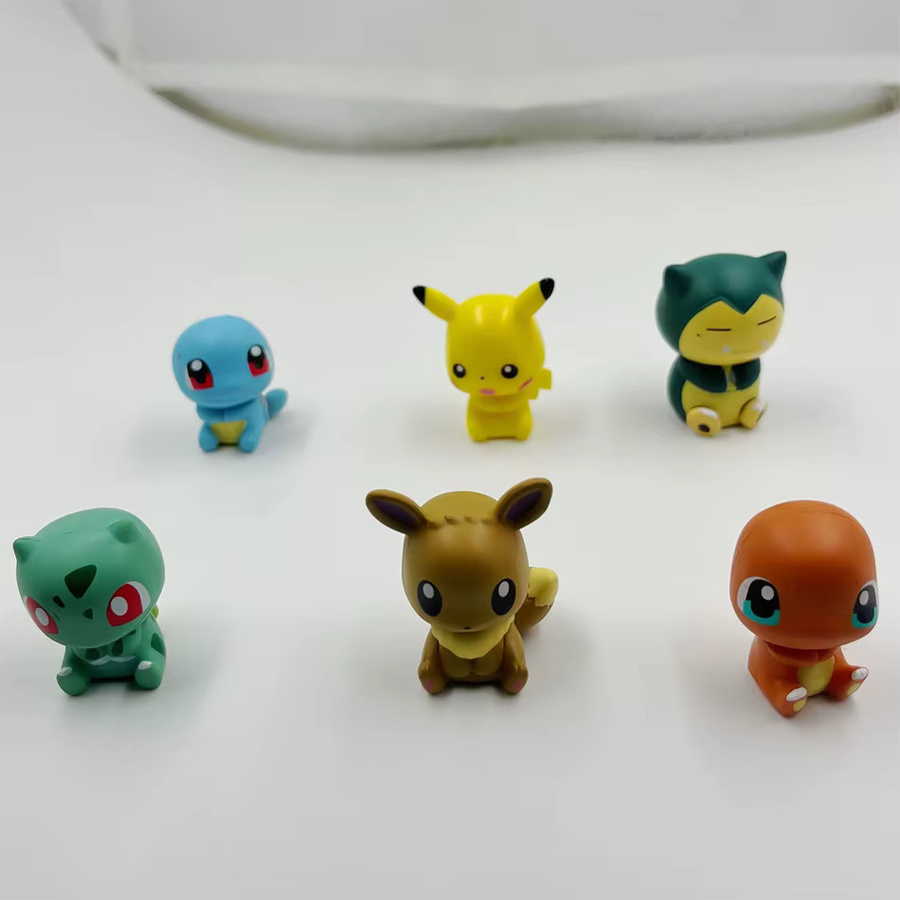 TAKARA TOMY Pokémon Anime Figur Pikachu Charmander Squirtle Bulbasaur Psyduck, Actionfigur, Set - Bild 2