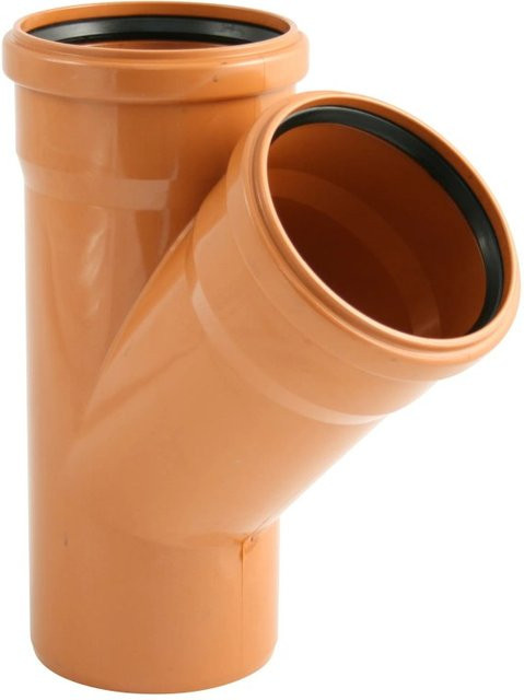 Marley Kanalgrundrohr-Einfachabzweig 45 Grad DN 160/160 in Orange - Bild 1