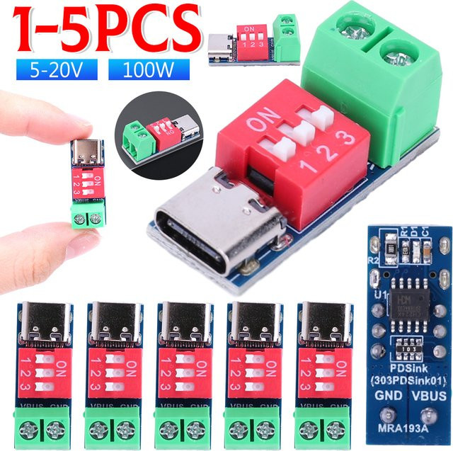 PD Schnelle Lade Test Board USB Typ-C 100W Einstellbares PD Trigger Board Modul 5-20V Multicolour - Bild 1