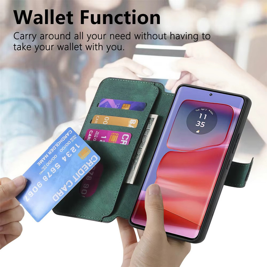 Motorola Edge 50 Fusion 5G Flip Case Signature in Purple mit abnehmbarer Leder-Wallet-Hülle - Bild 2