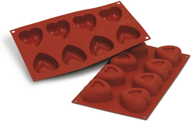 Schneider Silikonbackform Herz, rot, 72 ml, B/T/H: 17,5 x 30 x 3,2 cm - Bild 1